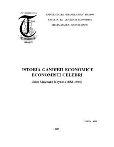 Istoria Gandirii Economice - Economisti Celebri - John Maynard Keynes (1883-1946) - Pagina 1