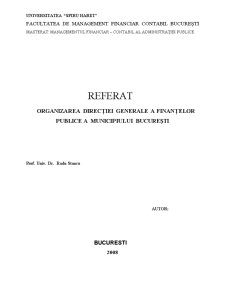 Organizarea Direcției Generale a Finanțelor Publice a Municipiului București - Pagina 1