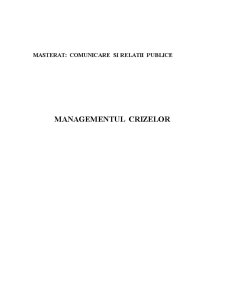 Managementul Crizelor - Pagina 1