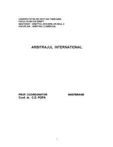 Arbitrajul internațional - Pagina 1