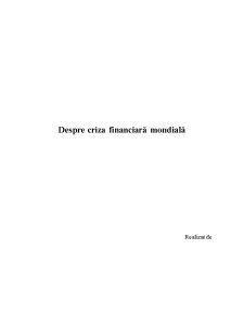 Despre Criza Financiară Mondială - Pagina 1