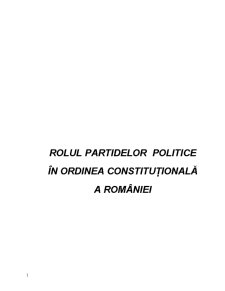 Rolul Partidelor Politice - Pagina 1