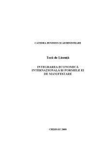 Integrarea Economică Internațională și Formele ei de Manifestare - Pagina 1