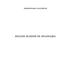 Finanțe și Gestiune Financiară - Pagina 1
