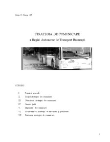 Strategia de Comunicare a Regiei Autonome de Transport București - Pagina 1