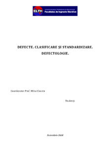 Defecte - Clasificare și Standardizare - Defectologie - Pagina 1
