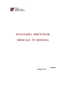 Finanțarea Serviciilor Medicale în România - Pagina 1