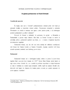 Regimul parlamentar al Marii Britanii - Pagina 1