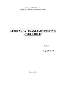 Auditarea financiară privind stocurile - Pagina 1