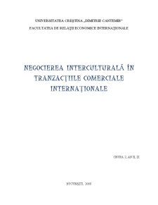 Negocierea Interculturală în Tranzacțiile Comerciale Internaționale - Pagina 1