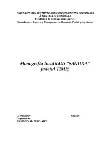 Monografia localității Sandra - județul Timiș - Pagina 1