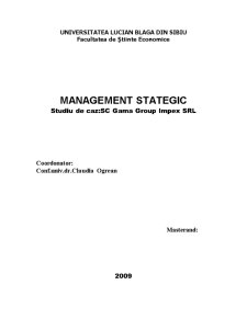 Management strategic la SC Gama Group - Pagina 1