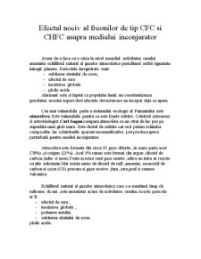 Efectul nociv al freonilor de tip CFC și CHFC asupra mediului înconjurător - Pagina 1
