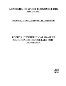Poziția județului Călărași în regiunea de dezvoltare Sud-Muntenia - Pagina 1