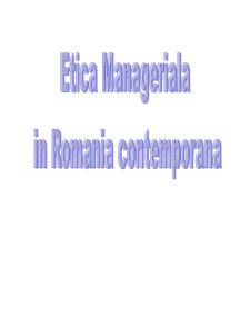 Etica managerială în România contemporană - Pagina 1