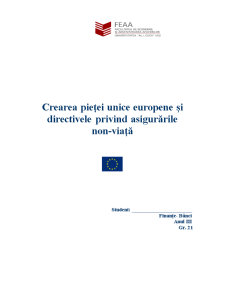 Crearea pieței unice europene și directivele privind asigurările non-viață - Pagina 1