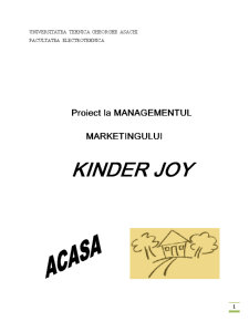 Managementul Marketingului - Kinder Joy - Pagina 1