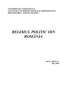 Regimul Politic din România - Pagina 1