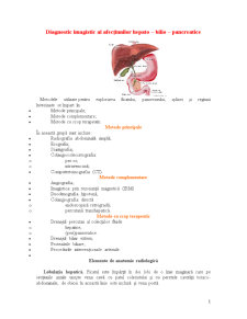 Diagnostic Imagistic al Afecțiunilor Hepato - Bilio - Pancreatice - Pagina 1