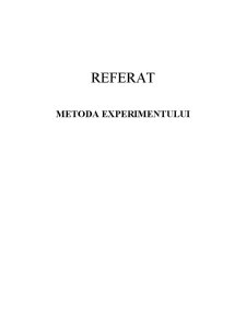 Metoda experimentului - Pagina 1