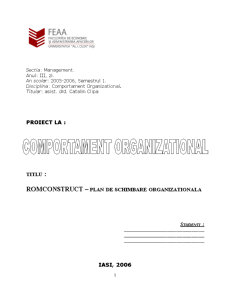 Romconstruct - plan de schimbare organizațională - Pagina 1