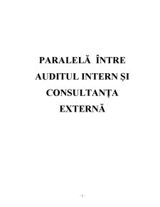 Paralelă între Auditul Intern și Consultanța Externă - Pagina 1