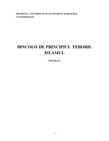 Dincolo de Principiul Terorii - Islamul - Pagina 1