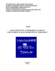 Managementul Schimbării un Aspect Inevitabill al Managementului Strategic - Pagina 1