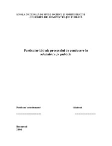Particularități ale Procesului de Conducere în Administrația Publică - Pagina 1