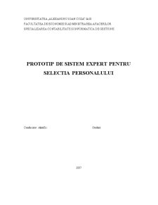 Prototip de sistem expert pentru selecția personalului - Pagina 1