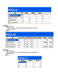 Baze de Date și Programare - Visual Fox Pro - Pagina 3