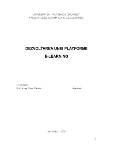Dezvoltarea unei Platforme - E-learning - Pagina 1