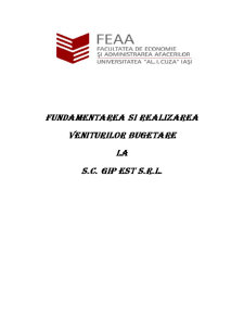 Fundamentarea și realizarea veniturilor bugetare la SC Gip Est SRL Iași - Pagina 1