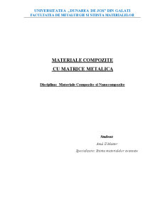 Materiale compozite cu matrice metalică - Pagina 1