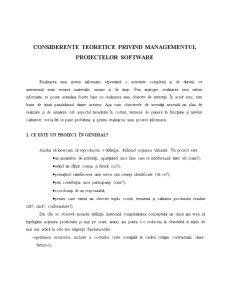 Considerente Teoretice privind Managementul Proiectelor Software - Pagina 1