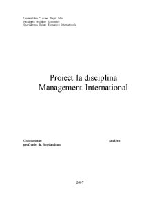 Management internațional - internaționalizarea firmei - Pagina 1