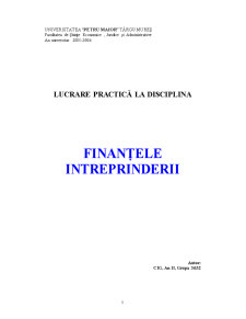 Finanțele Intreprinderii - Pagina 1