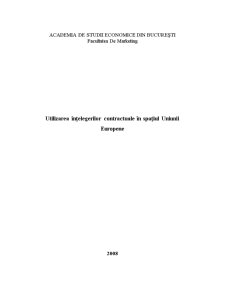 Utilizarea Înțelegerilor Contractuale în Spațiul Uniunii Europene - Pagina 1