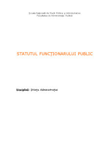 Statutul Funcționarului Public - Pagina 1