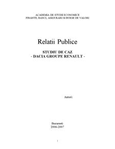 Relații publice - Dacia România - Pagina 1