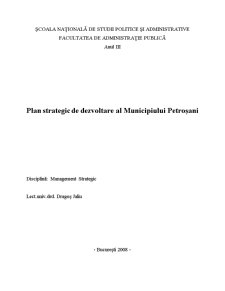 Plan Strategic de Dezvoltare al Municipiului Petroșani - Pagina 1