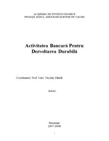 Activitatea Bancară pentru Dezvoltarea Durabilă - Pagina 1