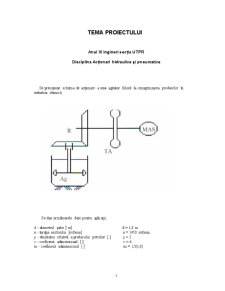 Proiect acționări hidraulice și pneumatice - Pagina 1