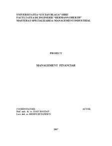 Managementul financiar - obiect, rol, funcții și importanța în organizațiile moderne - Pagina 1