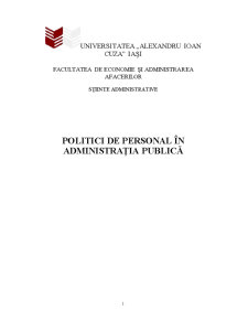 Politici de Personal în Administrația Publică - Pagina 1