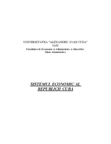 Sistemul economic al Republicii Cuba - Pagina 1