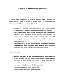 Contractul de muncă pe durată determinată - Pagina 1