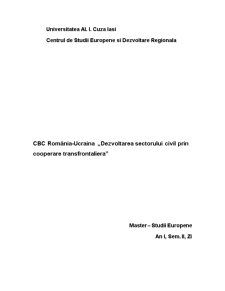 CBC România-Ucraina - dezvoltarea sectorului civil prin cooperare transfrontalieră - Pagina 1