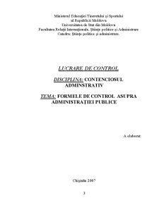 Formele de Control asupra Administrației Publice - Pagina 1