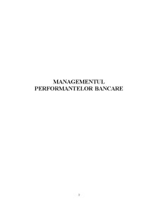 Managementul performanțelor bancare - Pagina 1